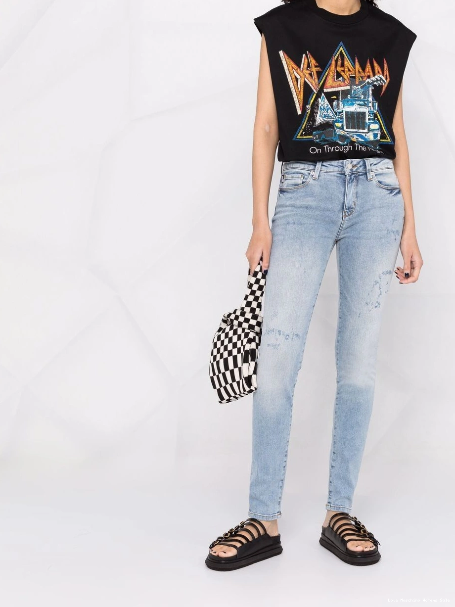 Affordable skinny Women distressed-effect Love Moschino jeans 0406